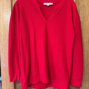 LOFT Red V-Neck Sweater